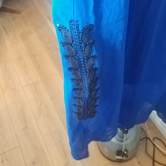 Signature Collection Blue Sequin Dress 2X - Picture 3 of 6